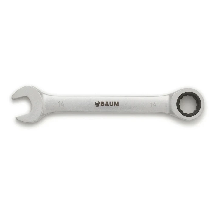 BAUM Professional Flex-Head Combination Ratcheting Wrench | High-Polish Chrome Vanadium Steel 90-Tooth / 72-Tooth Gear Tool | Model ART 55