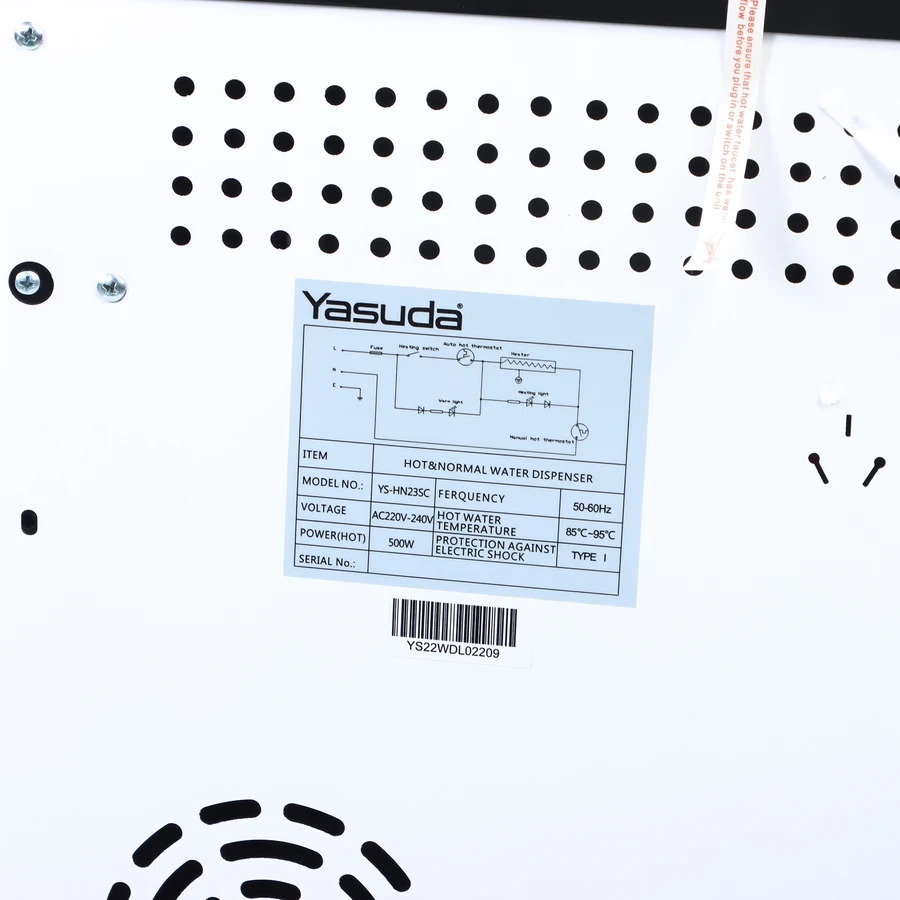 Yasuda Hot & Normal Stand Water Dispenser | 500W Stainless Steel Tank Matrix | Integrated Storage Cabinet & Over-Current Protection | YS-HN23SC