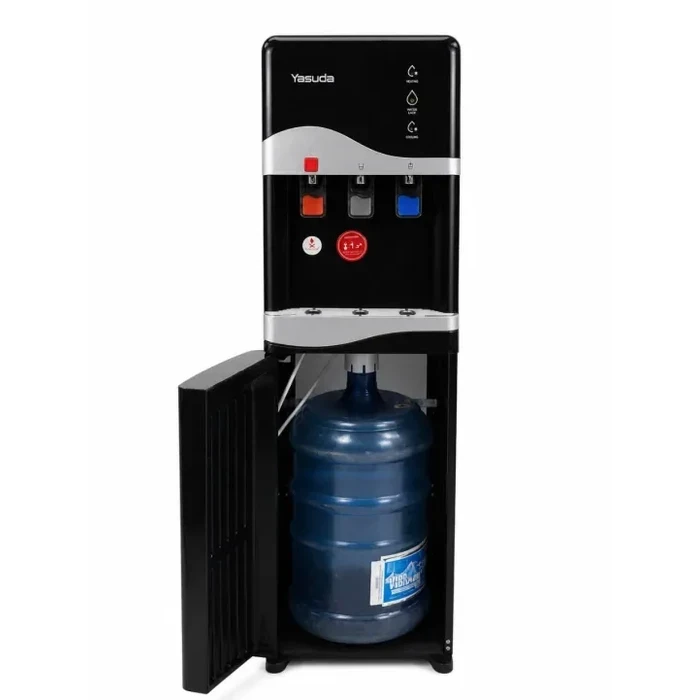 Yasuda Hot Normal and Cool Bottom Loading Water Dispenser | Push Button Control Electric Heating | Child Lock Safety High Quality ABS Body | YS_HNC27BL Black and Silver
