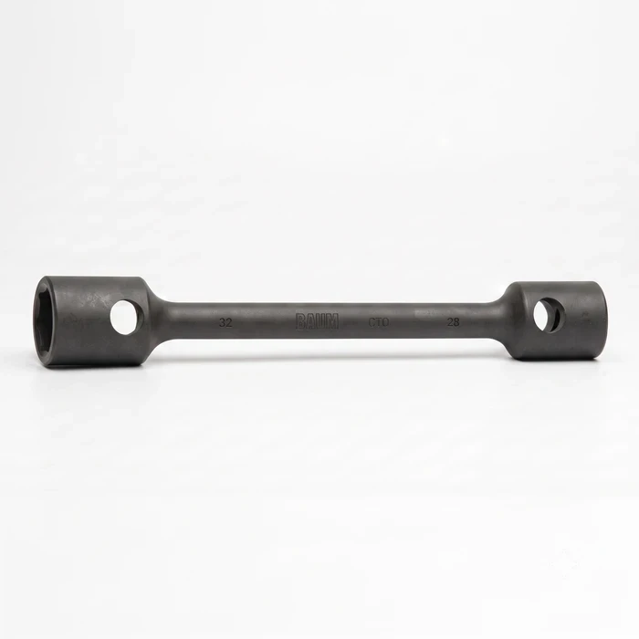 BAUM Heavy-Duty Long Two-Way Wheel Wrench | Premium Forged Chrome Vanadium Elliptical Truck Spanner with Black Phosphated Armor | Model ART 252A LONG