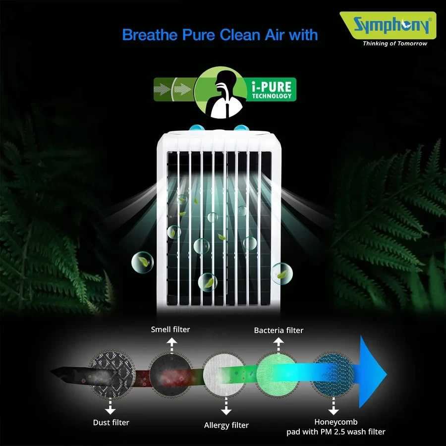 Symphony Diet 35T Tower Air Cooler | 35L Tank | High-Efficiency Honeycomb Pads | 165W Energy Saving