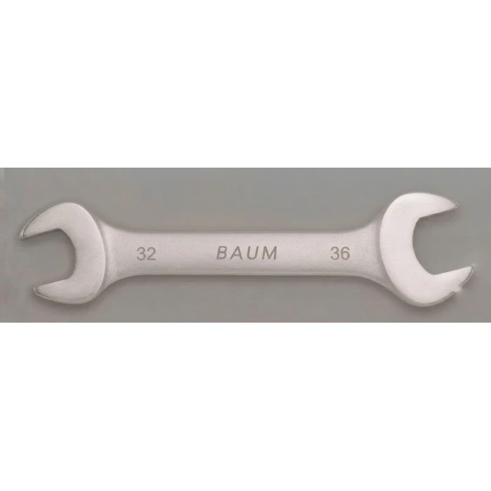 BAUM Heavy-Duty Large Chrome Vanadium Double Open-Ended Spanner | 3-Layer Nickel Chrome Rough Matt Finish Oval Body Wrench | Model ART 12E (Sizes 24mm to 60mm)