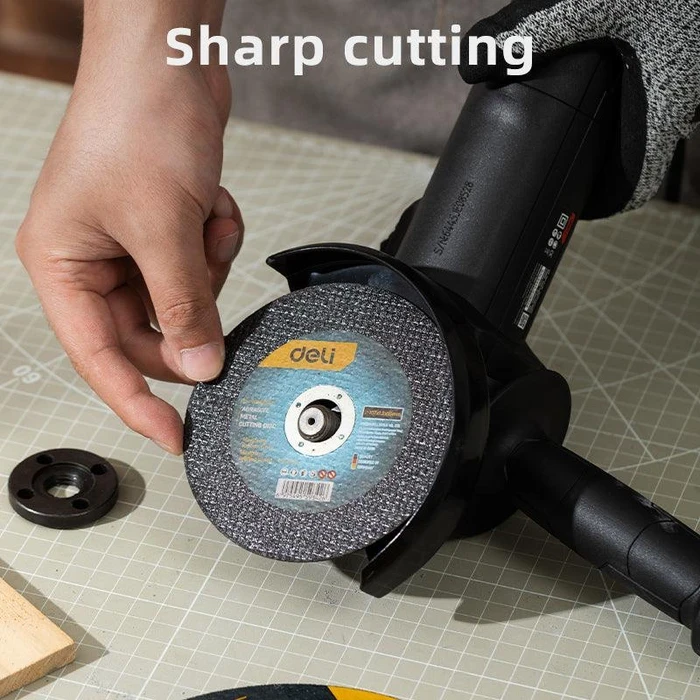 Deli Tools 107mm Abrasive Metal Cutting Disc | Ultra-Slim 1.2mm Kerf Core Thin-Cutoff Wheel for Steel & Rebar (16mm Bore) | EDH-SZP107-E1