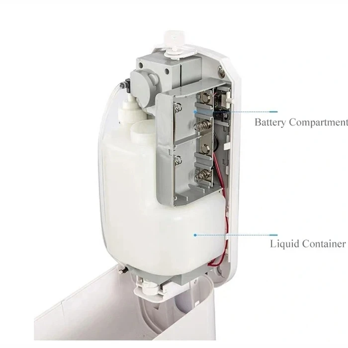 TOYO 1000ml Automatic Touchless Sanitizer Dispenser | Induction Infrared Sensor 1 to 3 ml Adjustable Output | Hybrid AC & DC Power Framework Virgin ABS White | TOYO-1505