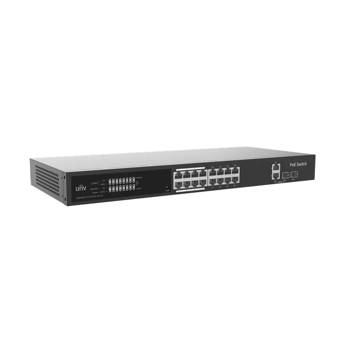 UNV 16-Port Gigabit 1U Rack Mount Cloud Managed PoE Switch with 250W Budget, SFP & Combo Uplinks | NSW3000-17GT1GP1GC-POE-IN