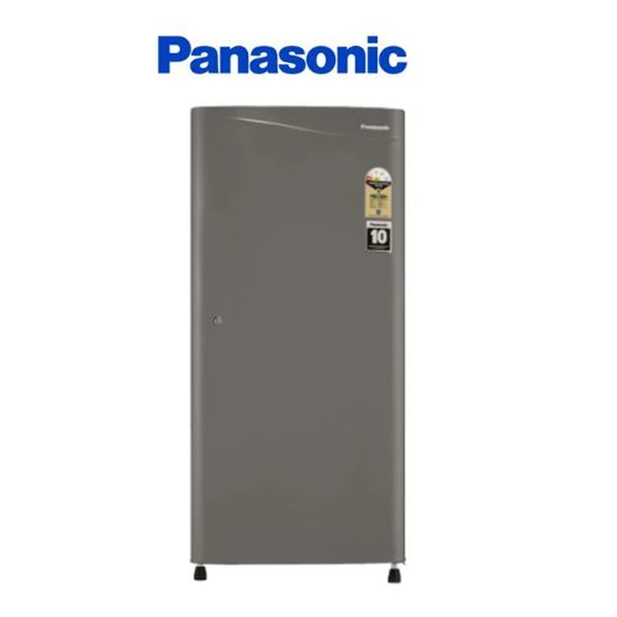 Panasonic 190 Litre Single Door Direct-Cool Refrigerator | Hair Line Grey Stainless Steel Fridge with Humidity Control, Toughened Glass & Pocket Handles | NR-A202BWHX