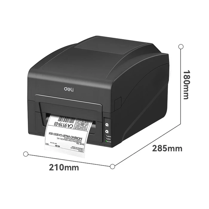 Deli 4" High-Speed Thermal Transfer Industrial Barcode Printer | 150mm/s USB, Serial & LAN Network Desktop Label Printer | ES351