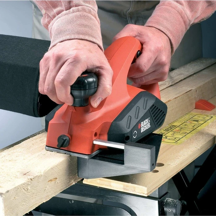 BLACK+DECKER 2.0mm Depth-of-Cut Electric Wood Planer | Precision V-Groove Chamfering & Timber Surfacing Machine | KW712-B5