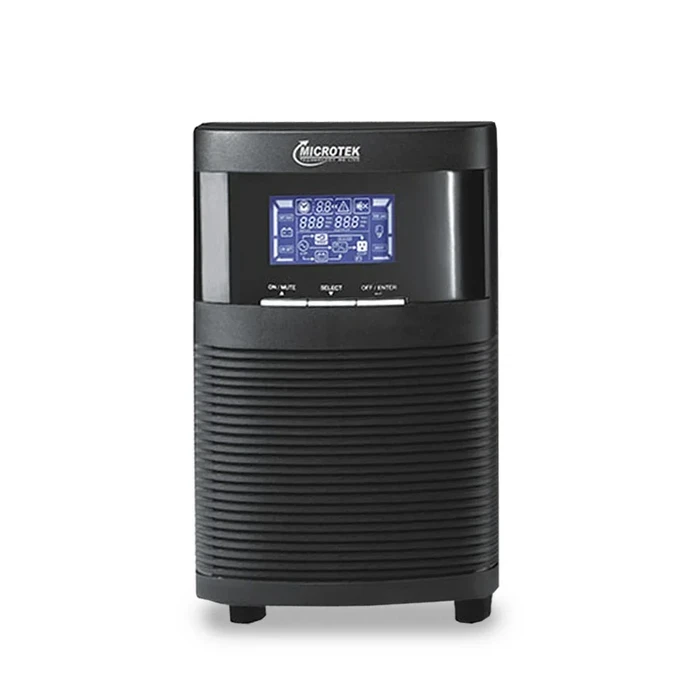 Microtek E2 1KVA/800W True Online Double-Conversion UPS (NM36EM1KK11) | Built-In 36VDC SMF Battery Bank (12V 9Ah x 2) | Pure Sine Wave Output, Zero Transfer Time & Smart LCD Display