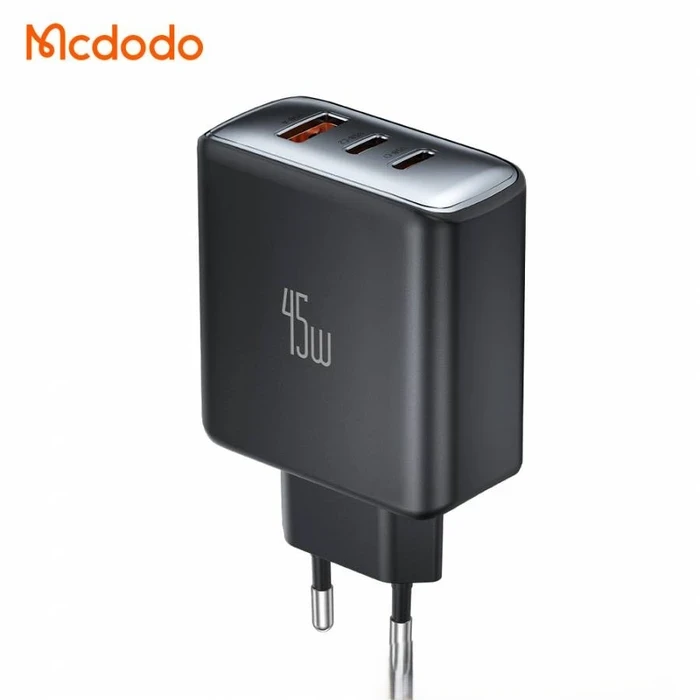MCDODO 45W 3-Port Fast Charging Adapter | Samsung Super Fast Charge Logic | Fireproof V0 Matrix | CH-486