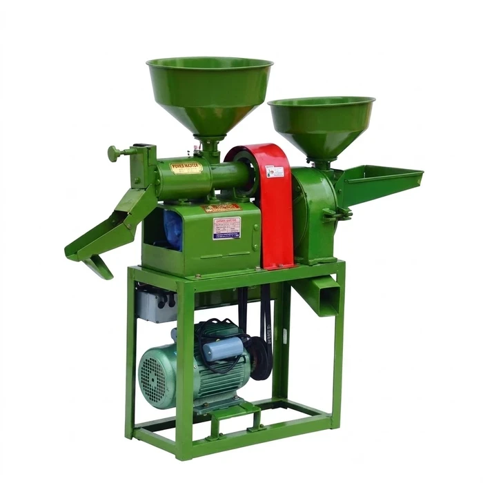 Shiva 3.0 HP Normal / Stainless Steel Combine Rice Mill & Grain Crusher | 2-in-1 Dual-Function Agro-Processing Machine with 2.2 kW Electric Motor & Low-Dust Operation