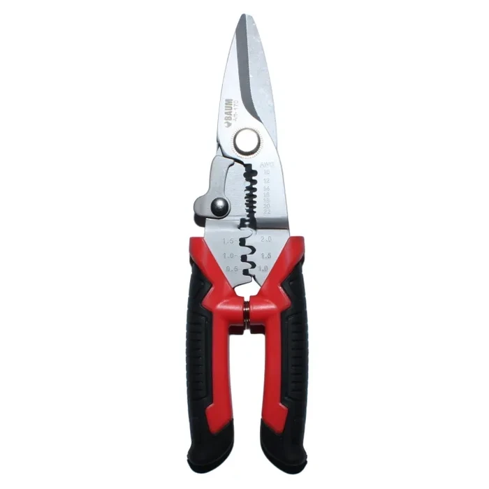 BAUM Heavy-Duty 8" (200mm) Arrow Type Multi-Functional Electrical Scissors | Hardened Stainless Steel with Micro-Serrated Blades & Dual-Component Grips | Model ART 170