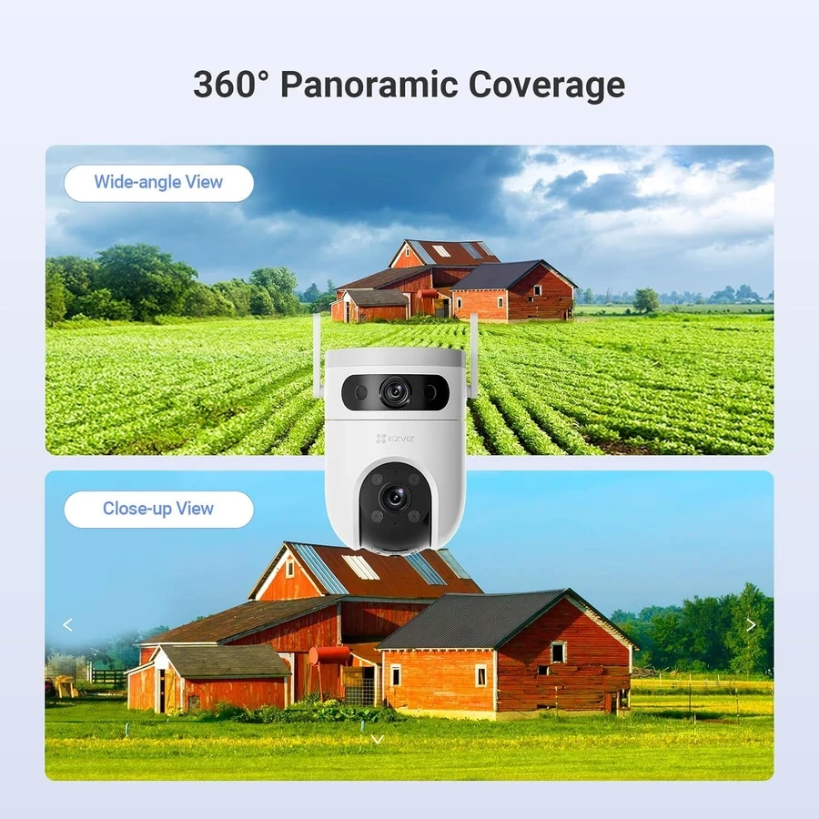 EZVIZ H9c Dual-Lens 5MP Camera 426 - 360° Pan/Tilt, Ultra HD, AI Human/Vehicle Tracking, Dual-View Monitoring
