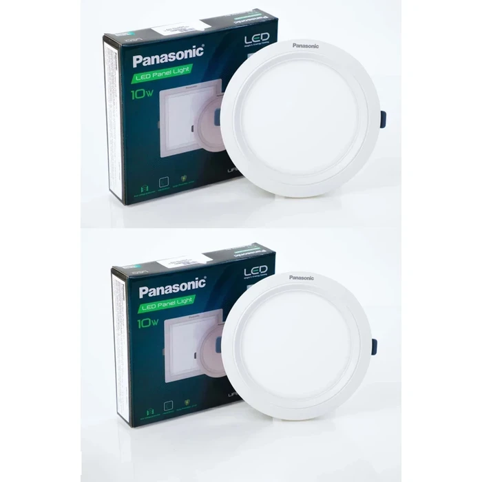 Panasonic Round LED PC Recessed Panel Downlight (6W, 10W, 15W) | Built-In Driver False Ceiling Light in 3000K Warm & 4000K Natural White | PPAM Series