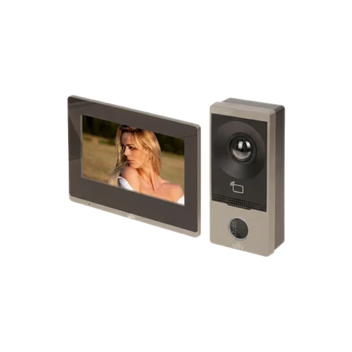 UNV Villa Video Doorphone Kit with 7" Ultra-Thin Touch Screen, 2MP WDR Camera, Mifare Card Reader, Wi-Fi & App Unlock | Model No. KIT/201S/372S