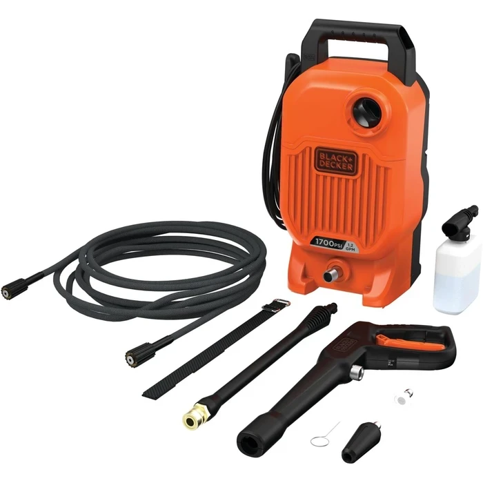 Black+Decker 110 Bar Corded Electric Pressure Washer | 6.8 L/min High-Velocity Car & Patio Cleaning Machine with 3-Meter Hose | BEPW1300-B5