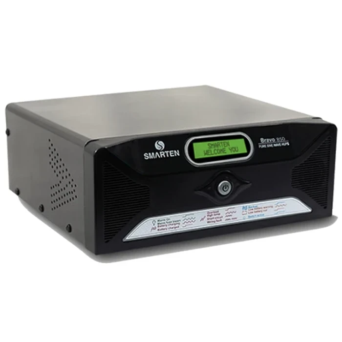 Smarten Bravo Series 850VA 12V Pure Sine Wave Home UPS Inverter with Smart Micro-Controller Charging & Deep Discharge Protection | BRAVO 850