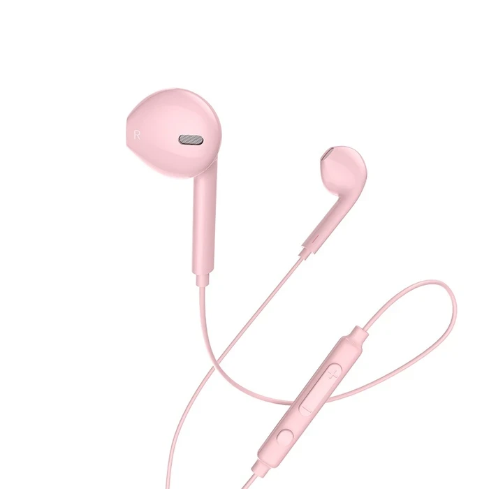 HOCO Memory Sound Wire Control Earphone with Mic | 14.2mm Driver | Volume Control | Black, White, Pink Finish | M55