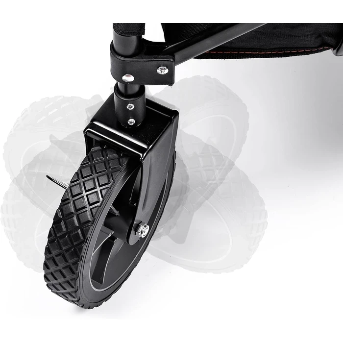 BLACK+DECKER 80kg Heavy-Duty Collapsible Folding Outdoor Wagon Cart | All-Terrain 360° Swivel Wheels with Brakes & Telescopic Handle | BDCWBK01-XJ