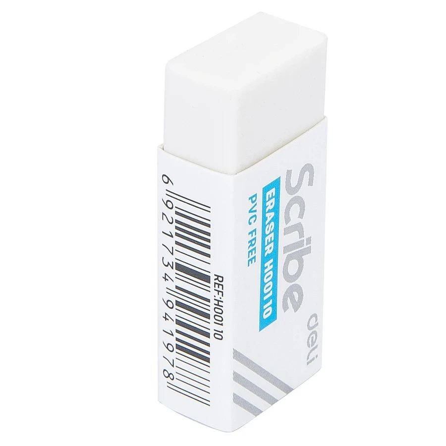 Deli Scribe EH00110 Soft Eraser - Thermoplastic Elastomer (TPE) Material, Clean & Shave Formula for Black Lead and Colored Pencils
