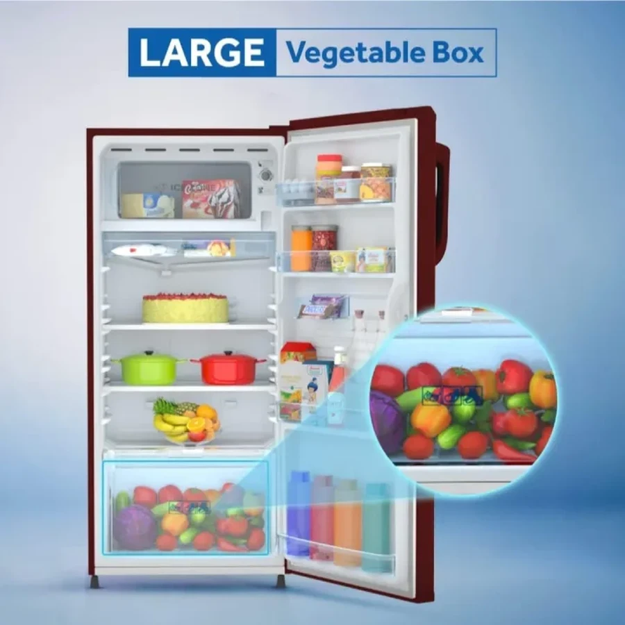 Yasuda Single Door Refrigerator | A++ Elite Energy Saving with R600a Eco Gas | Toughened Glass Shelves & Transparent Freezer | Premium Burgundy Red PCM Clean Back | YHDC BRN Series (180L / 200L)