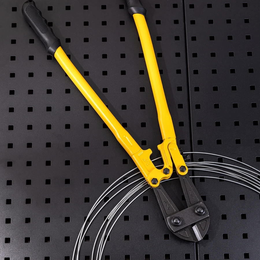 Deli 18" Heavy-Duty Compound Action Bolt Cutter | Forged Cr-Mo 56 HRC Steel Blade Shears for Padlocks, Chains & Fencing Wire | EDL2618 (Yellow)