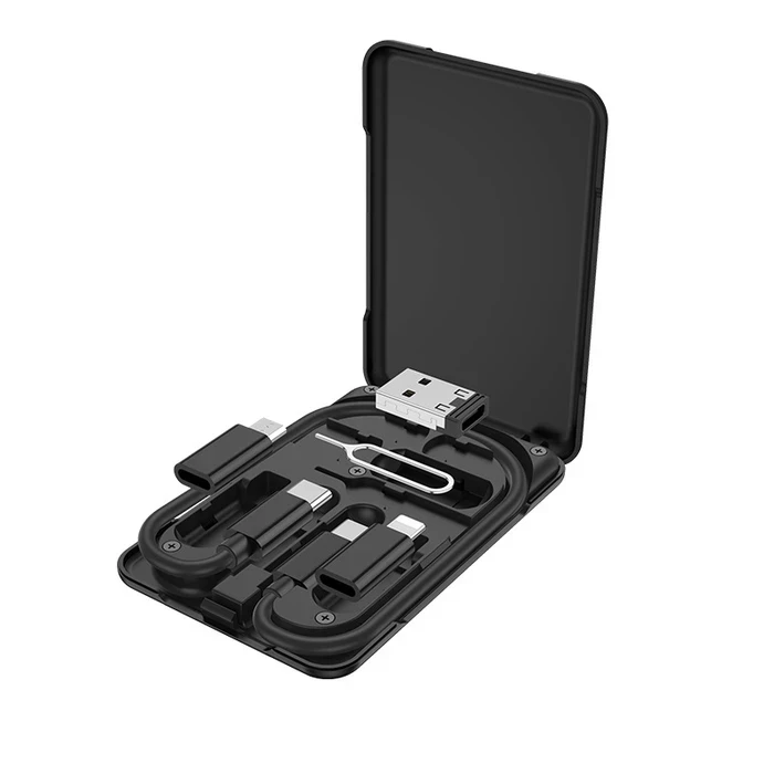 HOCO Treasure Charging Cable Kit | Universal 3A Connectivity Matrix | Integrated Storage Case & Phone Holder | U86