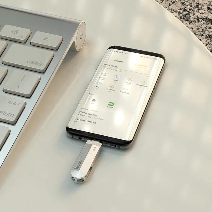 HOCO Wise Dual-Interface Flash Drive | Type-C & USB 3.0 High-Velocity Logic | Zinc Alloy Matrix | 16GB 32GB 64GB | UD10