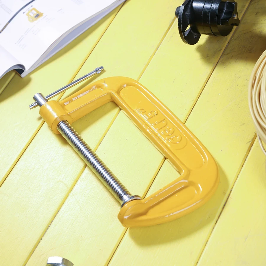 Deli Heavy Duty G Clamp 5" Durable Steel Frame C-Clamp for Medium-Sized Gluing, Woodworking & General Assembly Tasks | EDL-G205