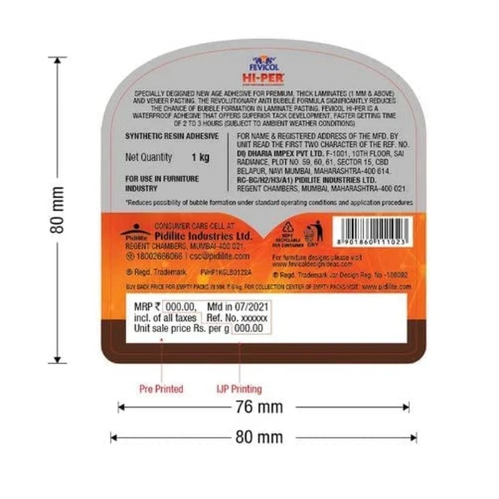 Pidilite Fevicol Hi-Per White Adhesive | Anti-Bubble Performance Logic | 500g - 10kg Tier
