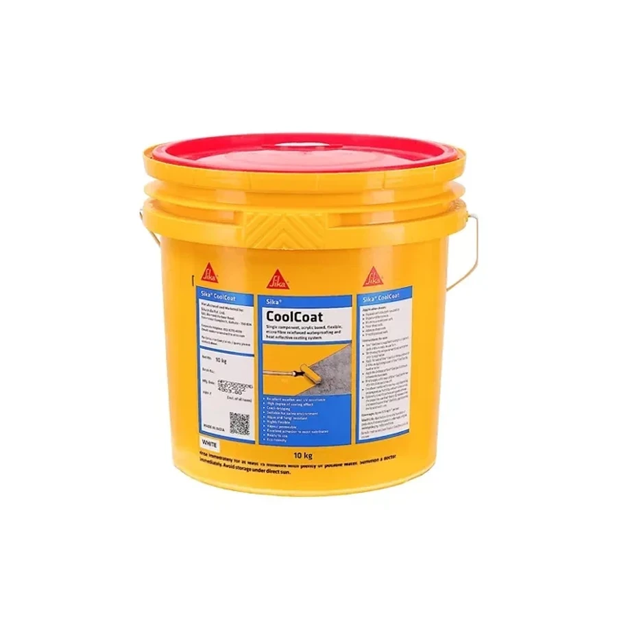 Sika Cool Coat Heat Reflective Waterproofing 10Kg Coolcoat_123 | Acrylic Polymer Base | Solar Reflective White | Waterproof | Compact