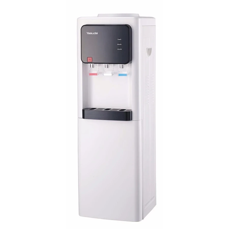 Yasuda Hot Normal & Cool Stand Water Dispenser | 500W Stainless Steel Tank Matrix | Storage Cabinet & Safety Lock | White | YS-HNC24SC