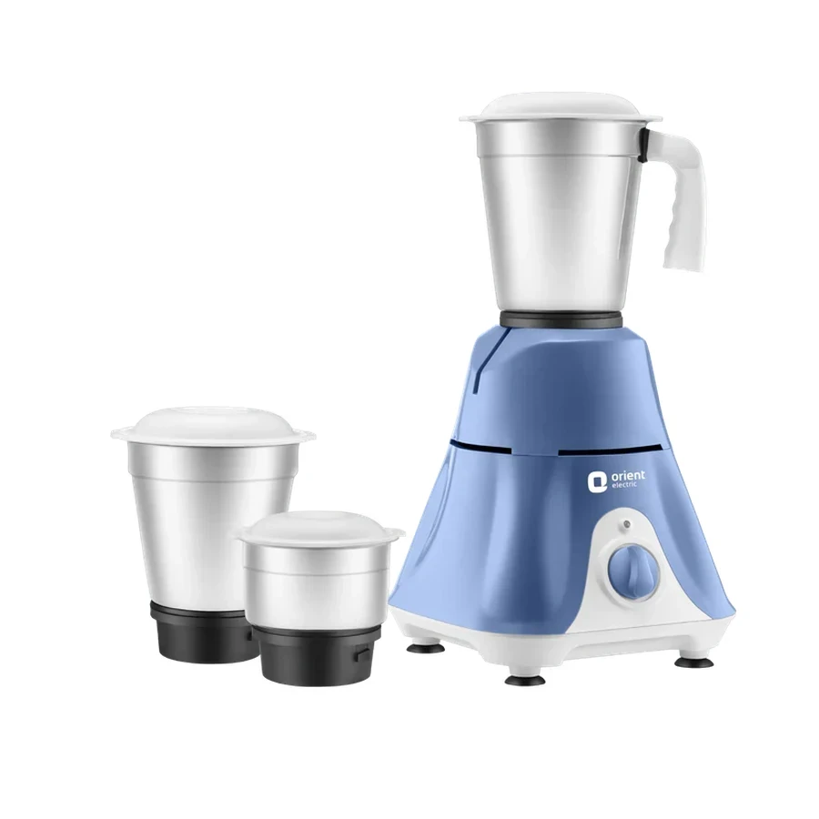 Orient Sprint Super 500W Compact Tower Mixer Grinder | 0.8L Capacity with 4-Leaf Stainless Steel Liquidizer Blade & Overload Protection (Blue & White)