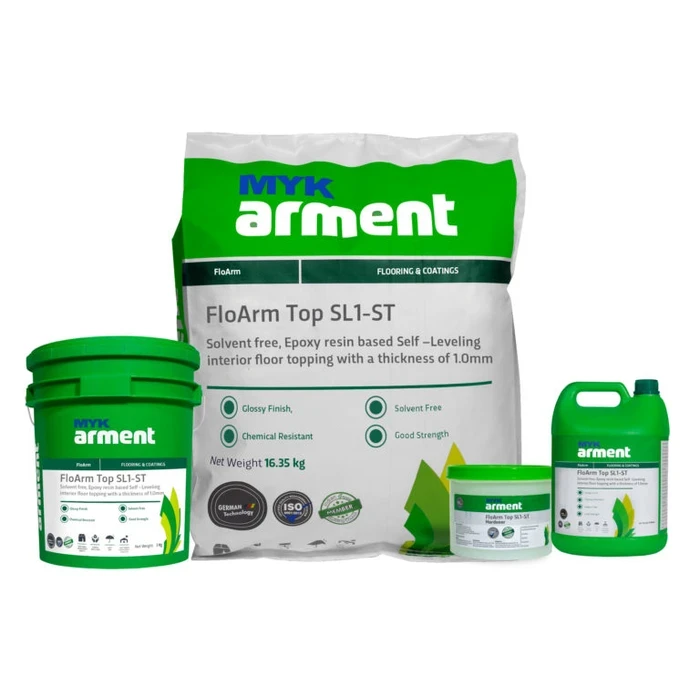 FloArm Top SL1-ST Professional 1mm Solvent-Free Self-Leveling Epoxy Flooring System | Seamless Chemical & Mechanical Resistant Industrial Resin Screed | 28.5kg Kit