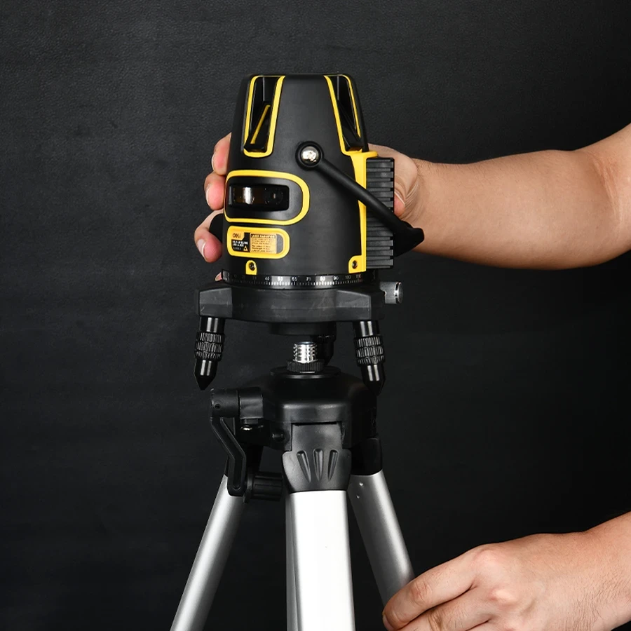 Deli 0.45~1.2m Professional Aluminum Laser Level Tripod Stand | Heavy-Duty Height-Adjustable Stand with Crank Rocker & Level Vial | EDL4161-2