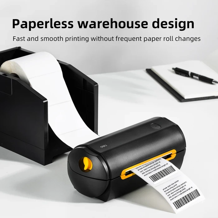 DELI 4.0" Wireless Direct Thermal Barcode & Shipping Label Printer | 127mm/s 203 DPI 112mm Paper Width Bluetooth & USB | E780C
