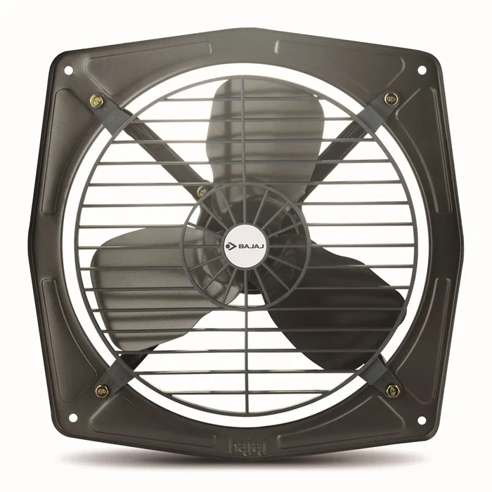 Bajaj Bahar 225MM Domestic Exhaust Fan | 1375 RPM 100% Copper Motor 575 CMH Strong Rust-Proof Metal Body Metallic Grey 70000
