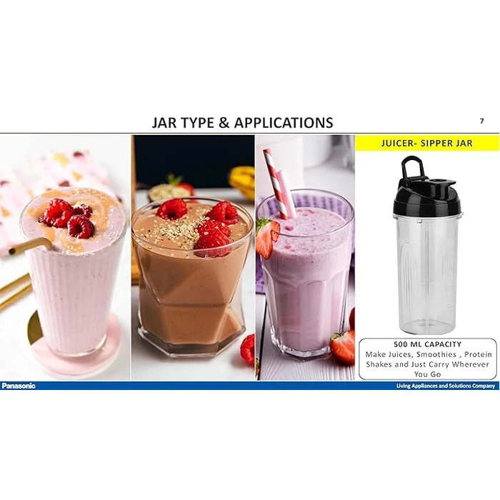 Panasonic 600W Nutri Blender and Grinder with 5 Dishwasher-Safe Jars | Hands-Free Twist Lock & Stainless Steel Extraction Blades | Premium Rustic Red Metallic Finish | Model MX-GA5350-RR
