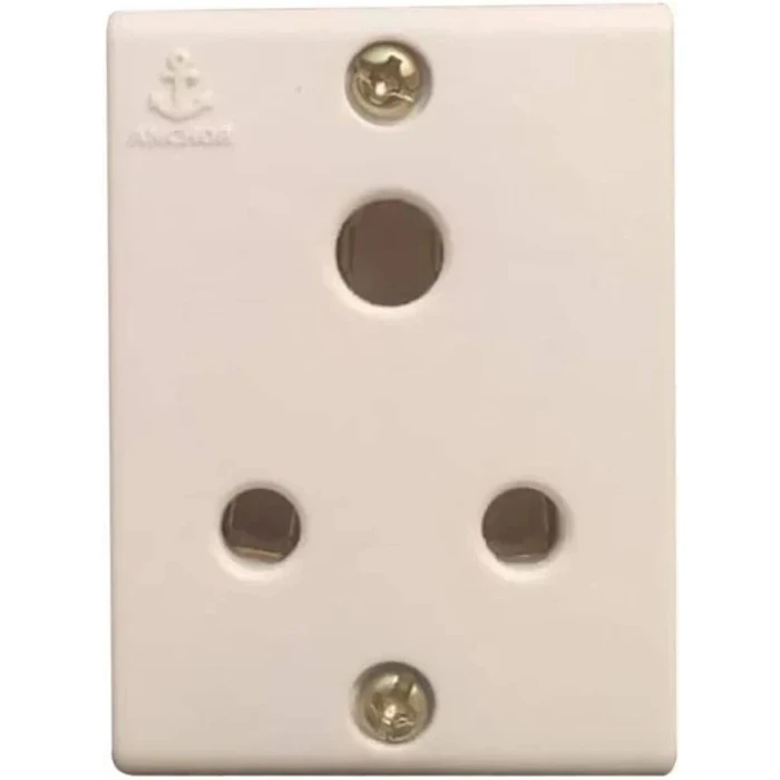 Anchor Penta 6A Electrical Wall Socket Range 240V | 2-Pin & 3-Pin Grounded Power Outlets in White and Ivory Options (38331, 50235, 38342, 50246)