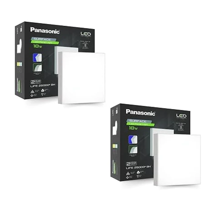 Panasonic Square Rimless Surface-Mounted LED Panel Light (6W, 12W, 18W, 24W) | Edge-to-Edge Frameless 30,000 BH Ceiling Lamp in 4000K Natural & 6500K Cool White | PPAM17 REFRESH Series