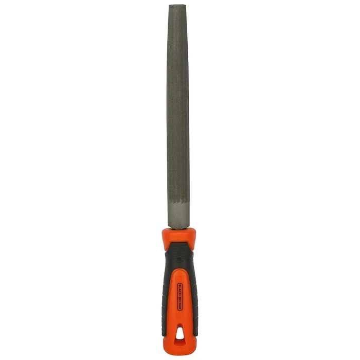BLACK+DECKER 200mm (8") High-Carbon Steel Half-Round File | Dual Flat & Curved Profile Ergonomic Deburring Tool | BDHT22146
