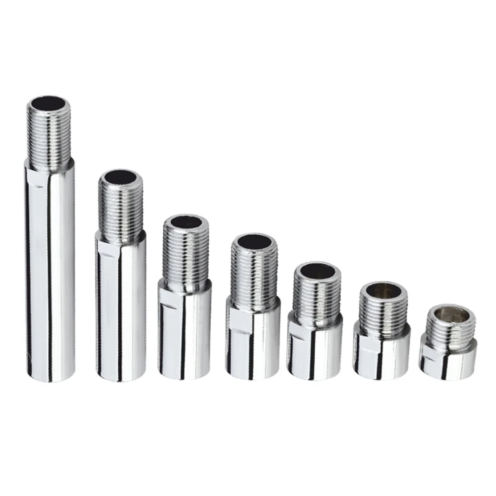TOYO 1/2" Brass Extension Nipples | Chrome Plated (CP) | Available Lengths 1" to 6" | Professional Grade Thread Extenders for Faucets, Showers, and Angle Valves