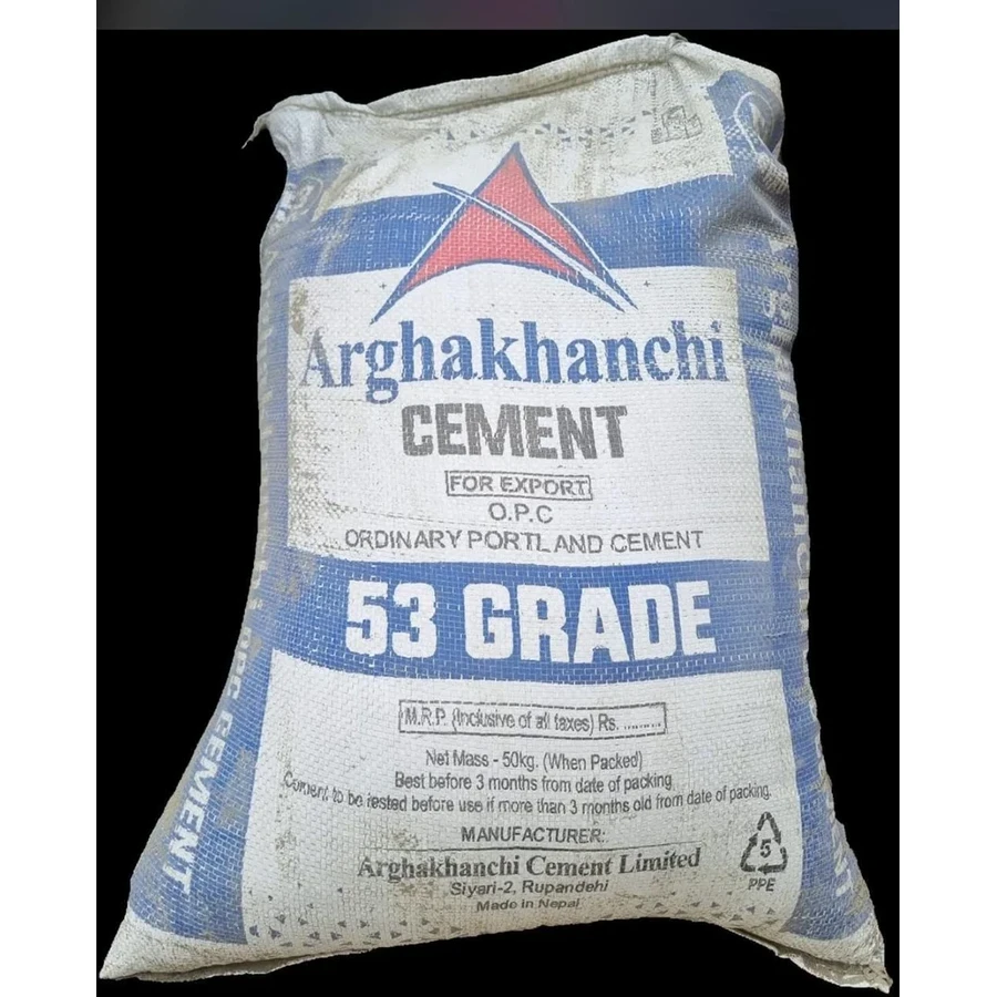 Arghakhanchi OPC 53 Grade Cement | 50kg Heavy-Duty Bags | Ultra-High Strength Ordinary Portland Cement for High-Rise Columns, Bridges, and Pre-Stressed Structures