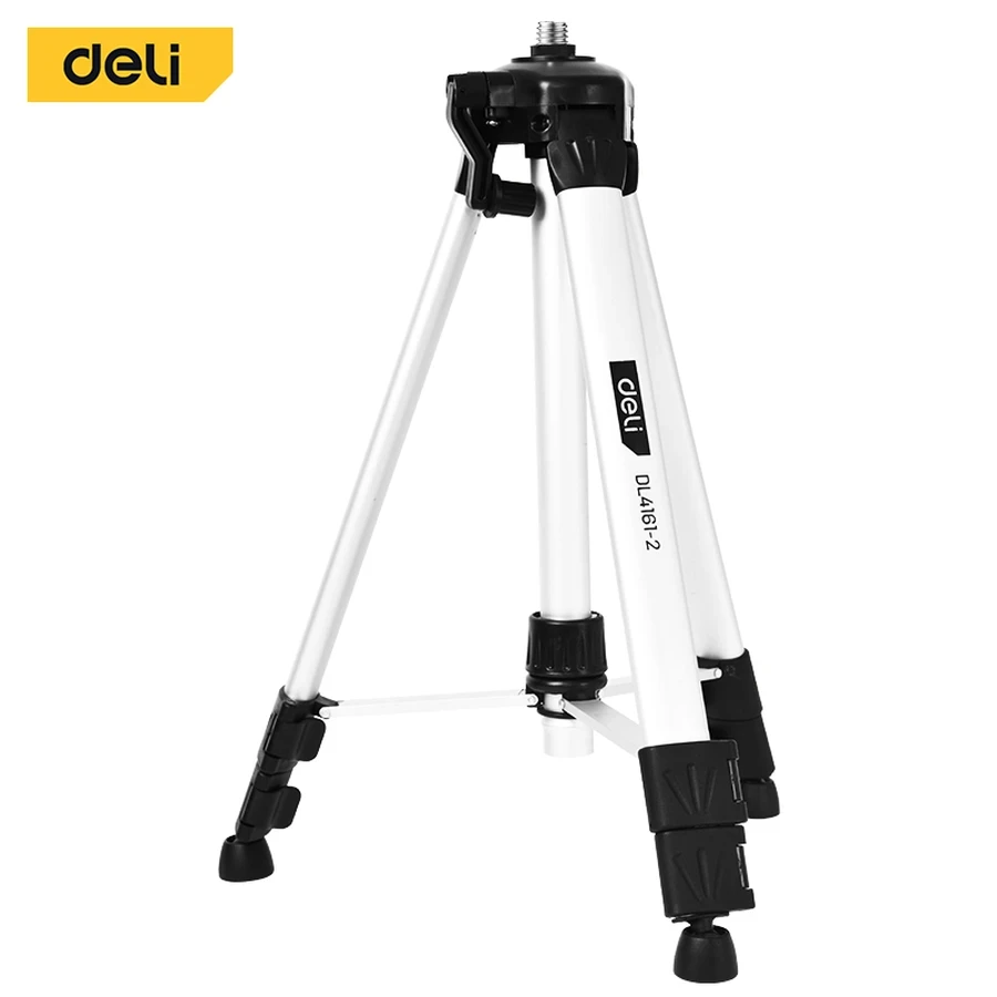 Deli 0.45~1.2m Professional Aluminum Laser Level Tripod Stand | Heavy-Duty Height-Adjustable Stand with Crank Rocker & Level Vial | EDL4161-2