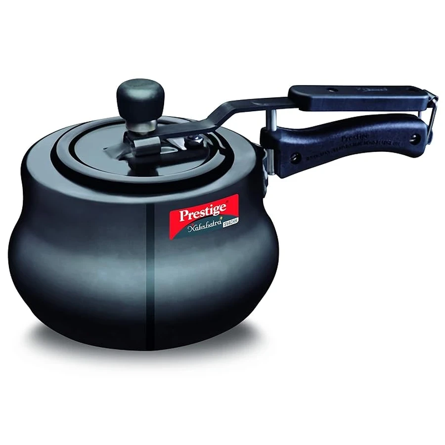 Prestige 10759 Nakshatra Plus Svachh HA Handi 2L Hard Anodised Aluminum Pressure Cooker | Deep Lid Spillage Control & Gas-Induction Anti-Bulge Base - Model 10759