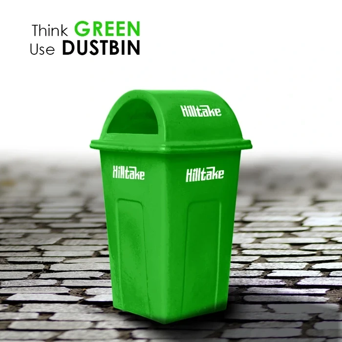 Hiltake Heavy Duty Dustbin | High-Density Polymer Matrix | Small & Medium Series | Red, Green & Yellow