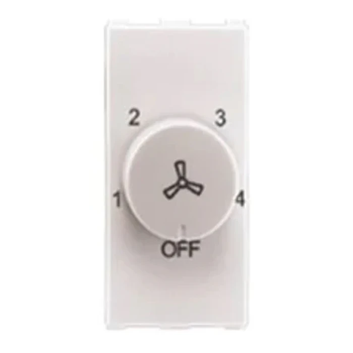 Anchor Roma 66501 100W Step Fan Regulator | Hum-Free Capacitor Logic | 1-Module Modular | Flame Retardant Polycarbonate Shield