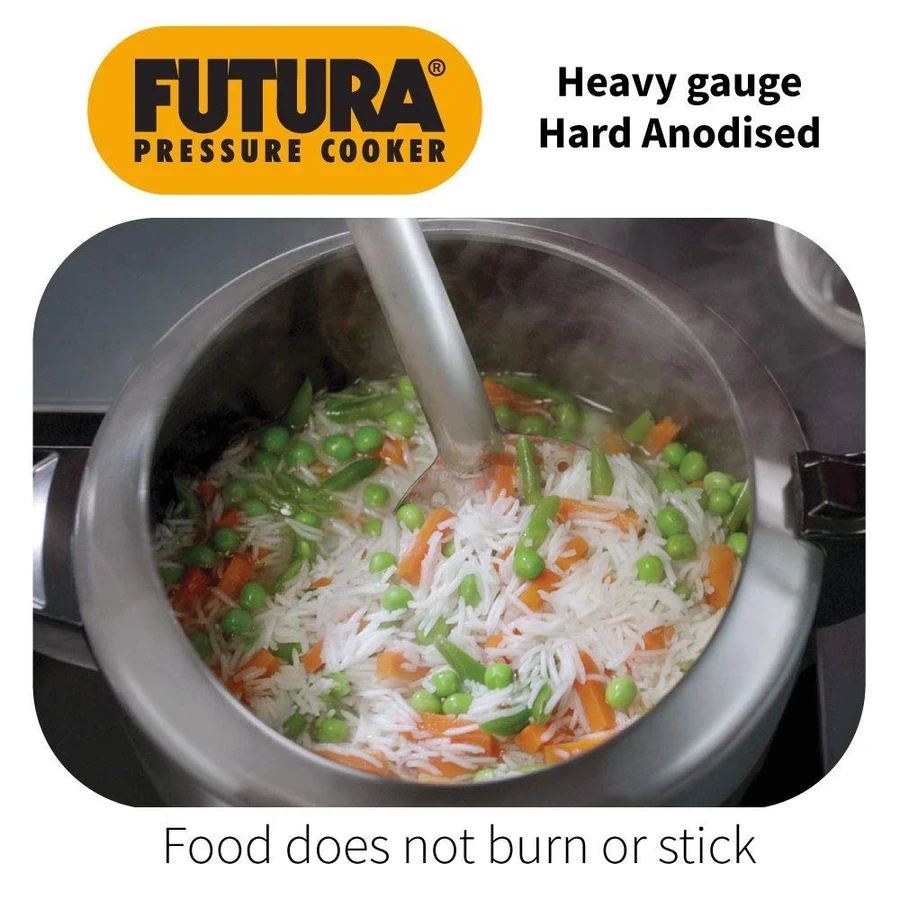 Hawkins IFP20 2L Hard Anodised Futura Pressure Cooker | 60 Micron Anodised | Induction Compatible | Black