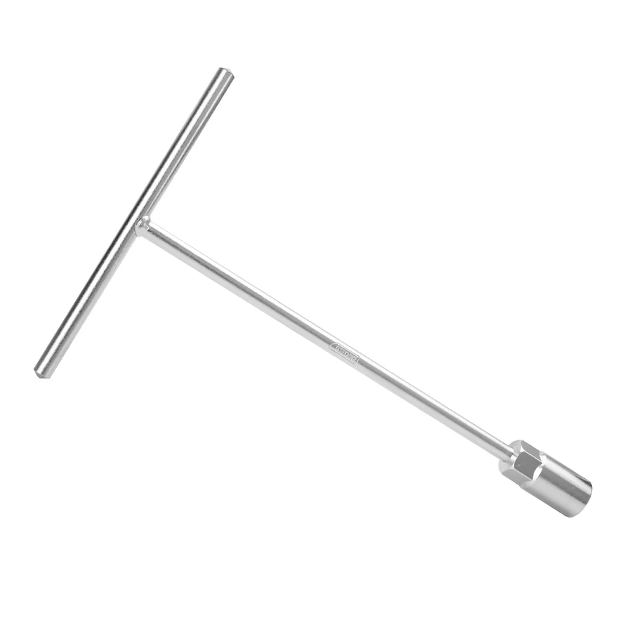 Deli 17mm T-Handle Socket Wrench | Heavy-Duty Chrome Vanadium (Cr-V) Steel 6-Point High-Leverage Deep Reach Mechanics Spanner (Silver) | EDL17