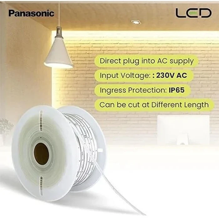Panasonic 45-Meter Flexible LED Rope Light (6W/m, 60 LED/m) | Waterproof 140-275V Wide Voltage Cove & Facade Luminaire in Warm White, Cool White, Red, Green & Blue | PSLM12TU Series